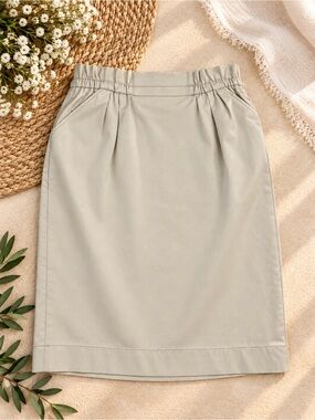 Mango Soft Sage High-Waist Pencil Skirt